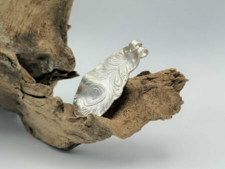 Anhänger "Pfauenfeder", klein aus Feinsilber