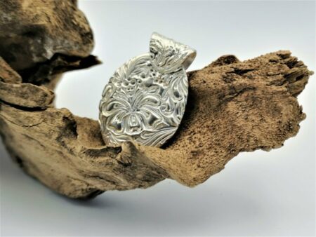 Anhänger "Blüten", doppelseitig aus Feinsilber