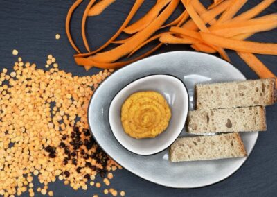 vegan, veganer Aufstrich, Linsen, Karotten, Timut Pfeffer