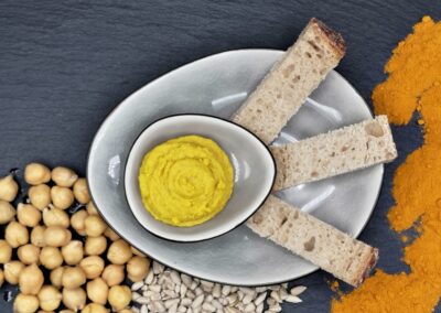Veganer Aufstrich, Kichererbsen, vegan, Kurkuma