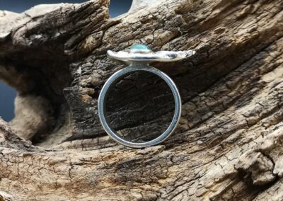 Feinsilber, Silber, Selbstgemacht, Waldviertel, Ring, Rinde, Malachit