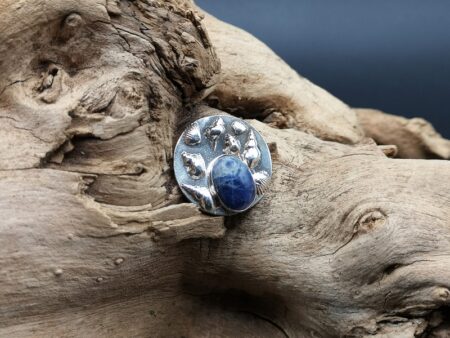 Feinsilber, Silber, Selbstgemacht, Waldviertel, Anhänger, Brosche, Sodalith