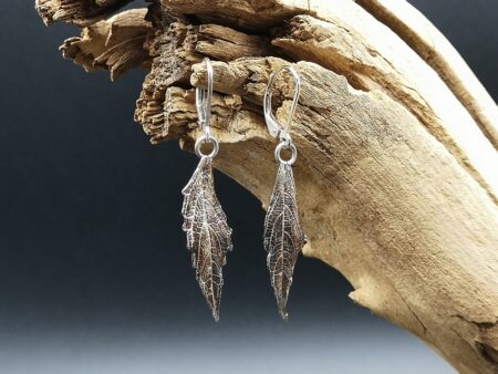 Feinsilber, Silber, Selbstgemacht, Waldviertel, Ohrringe, Gewürzstrauch, Blatt