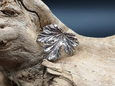 Feinsilber, Silber, Selbstgemacht, Waldviertel, Anhänger, Brosche, Pelargonie