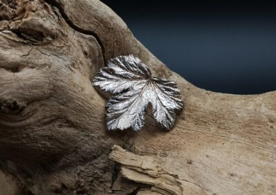 Feinsilber, Silber, Selbstgemacht, Waldviertel, Anhänger, Brosche, Pelargonie