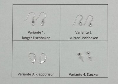 Silber, Feinsilber, Brisur, Ohrhaken, Ohrstecker, Selbstgemacht, Waldviertel